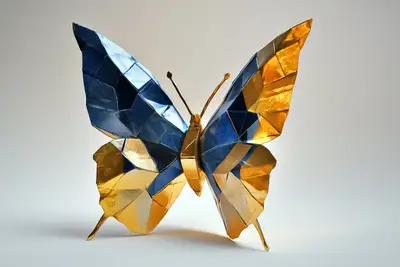 Metallic Origami Art Prompt