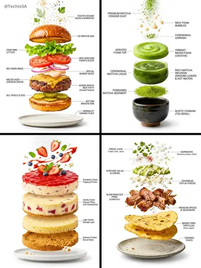 Exploded Vertical Food Infographic Diagram