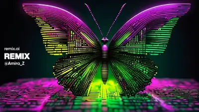 Binary Codes Matrix Holographic Art Prompt