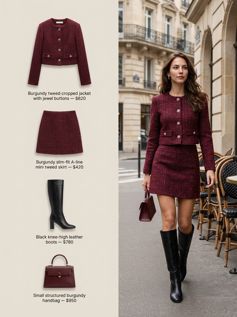 High-Fashion Editorial Split Layout with Product Breakdown