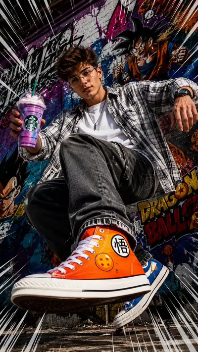 Anime Streetwear Fashion Editorial Photo