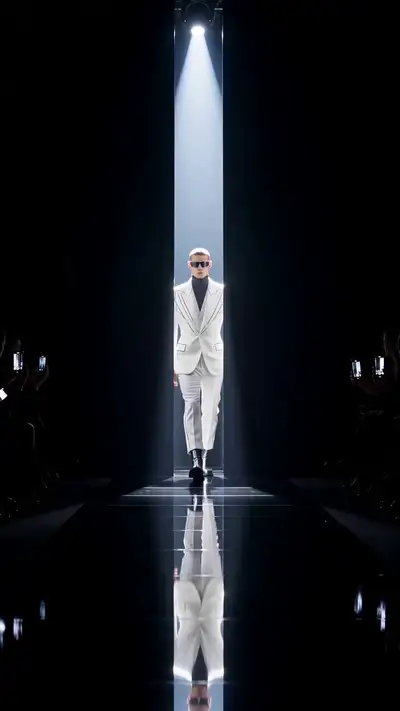Futuristischer Laufstegfilm der Pariser Fashion Week
