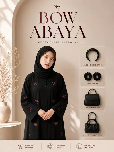 慎ましいアバヤファッション広告ポスター