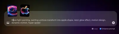 Wave Light Painting Apple Vortex Prompt