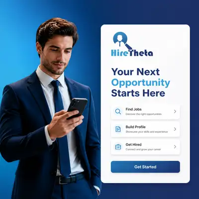 Confident Job Seeker Tech Platform Advertisement