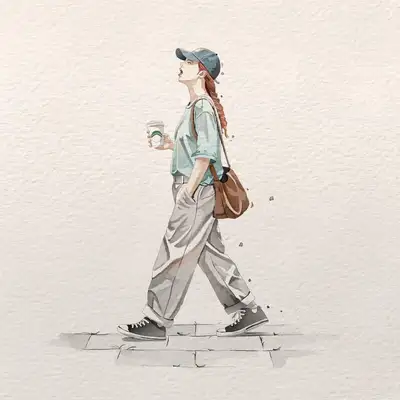 Minimalistische Aquarell-Illustration aus dem Alltag
