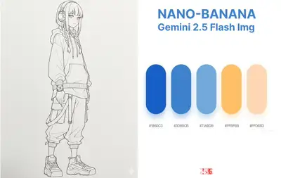 Color Line Art with Color Palette