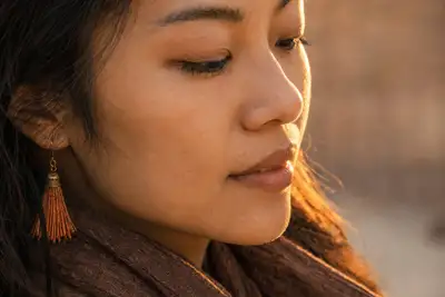 Golden Hour Portrait of Young Woman at Luxor Temple