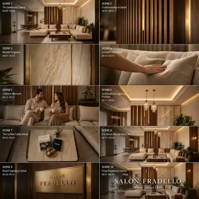 Salon Fradello luxury interior commercial storyboard
