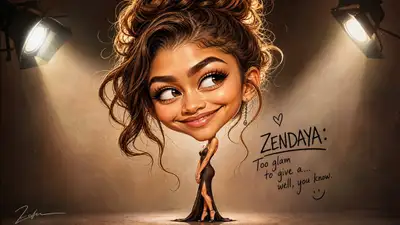 Modelo de caricatura digital estilizada