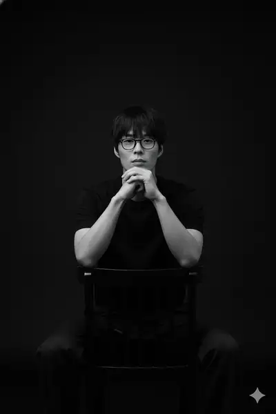 Prompt de Retrato de Cadeira de Estúdio em Preto e Branco