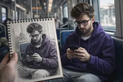 Cinematic Subway Sketchbook Portrait