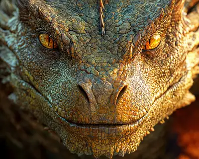 Adult Earth Dragon Close-Up