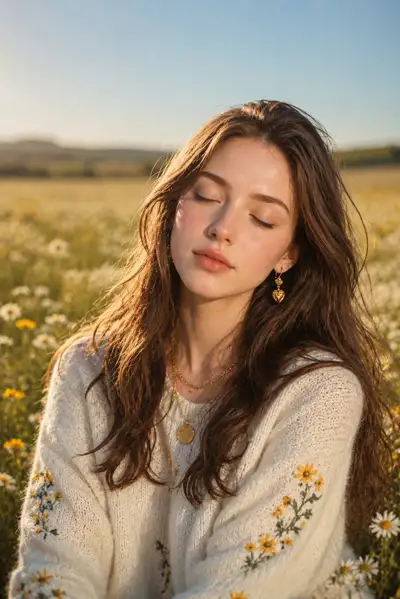 Golden Hour Wildflower Meadow Portrait