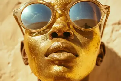 Golden Futuristic Fashion Photo
