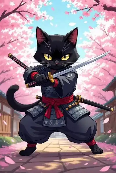 Samurai Cat Time-Travel Anime Showdown