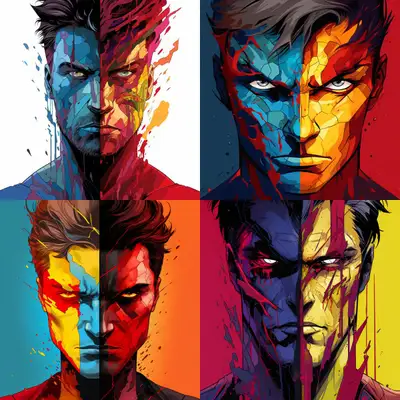 Vertical Split Hero-Villain Portrait