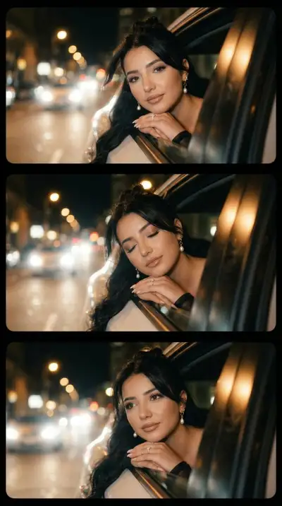 Night Drive Cinematic Filmstrip Prompt