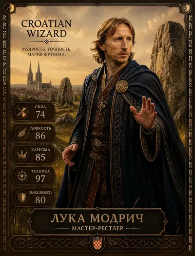 Luka Modric croatian wizard wrestler card