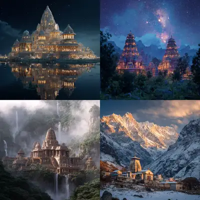 Indian Temple AI Art Prompt Template