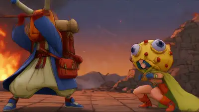 Cinematic Slow-Mo Staff Strike Scene