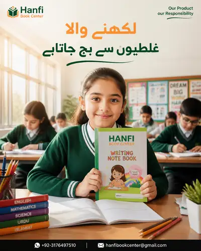 Stationery Brand Ad with Schoolgirl and Notebook