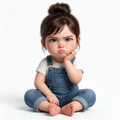 Toddler version of a reference person in 3D Pixar style