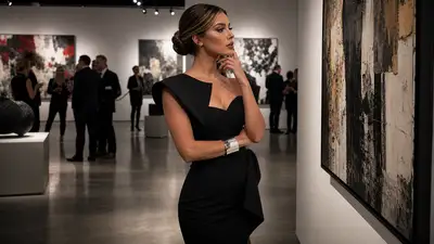 Sophisticated art gallery portrait of a poised woman