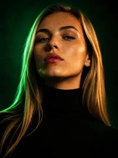 Cinematic Emerald Studio Portrait Prompt