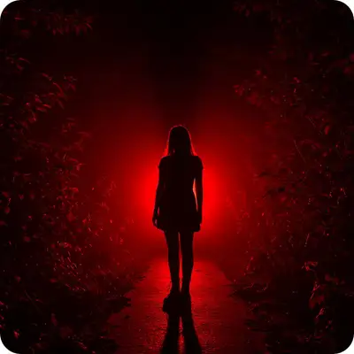 Silhouette in Red Doorway