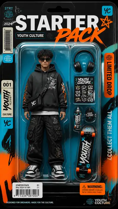 Póster de Paquete de Figura de Acción de Streetwear