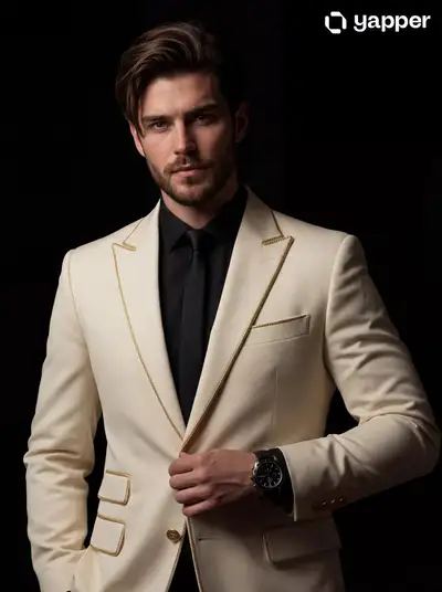 Cinematic Portrait of Young Man in Tailored Suit