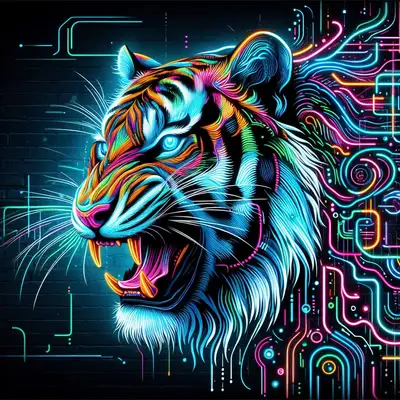Neon Digital Graffiti Art