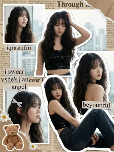 Y2K coquette digital scrapbook photo collage