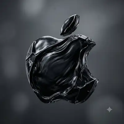 3D Liquid Metal Apple Logo