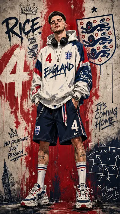 Street art style national team poster of a football player