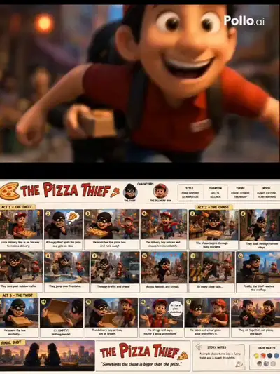 Pixar-Style Pizza Chase Comedy Short