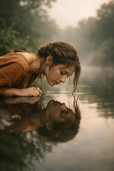 Retrato Cinematográfico con Reflejo en el Río