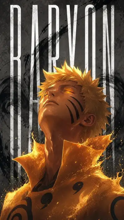 Naruto Baryon Mode anime poster illustration