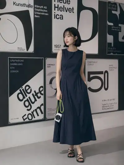 Minimalist editorial fashion photoshoot in an art gallery