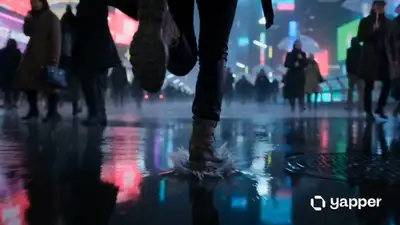 Course sous la pluie dans un Tokyo cyberpunk pour attraper le dernier train