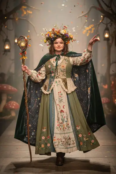 Cottagecore Witch Costume on Runway