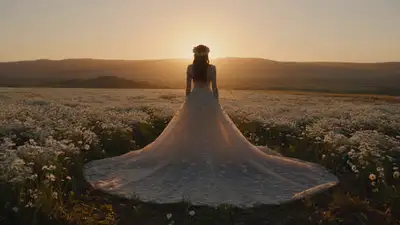 Golden Hour Daisies Cinematic Video Prompt