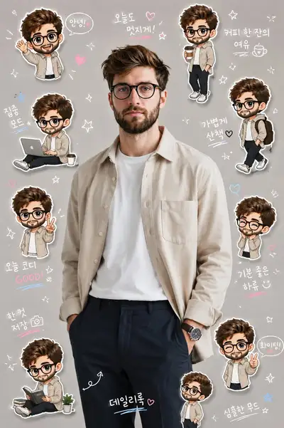 Chibi Sticker Diary Portrait from Photo
