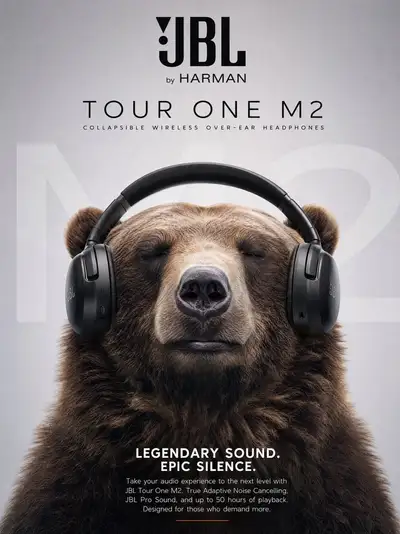 Animals Wearing Premium Headphones Commercial Poster Series