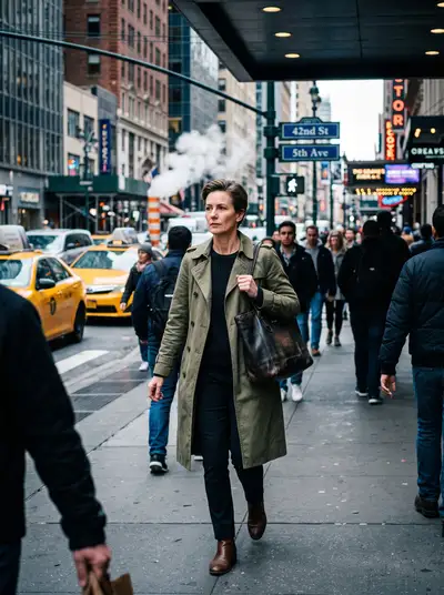 Candid street photo of a confident woman in NYC