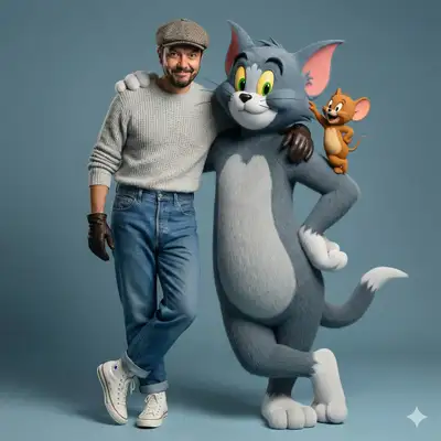 Hyperrealistic Tom & Jerry 3D Photo Prompt