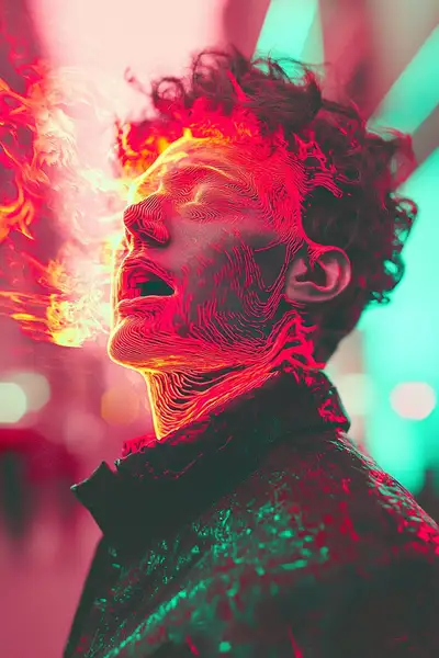 Cyborg in Latent Space Optical Illusion