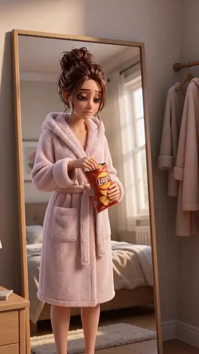 Transformación de look descuidado a glamoroso en estilo 3D Pixar