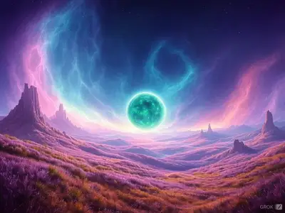 Emerald Exoplanet Nebula Scene
